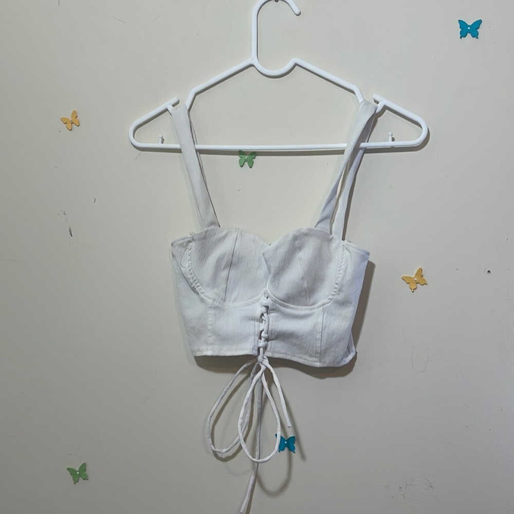 Zara white crop top